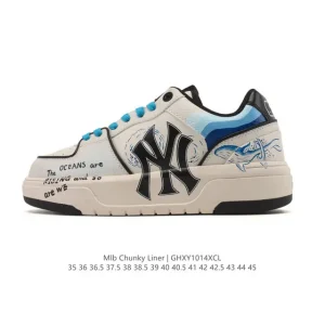 MLB Chunky Liner Basic Leather Retro Street Sneakers for Men and Women