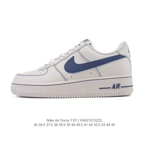 Nike Air Force 1 '07 Low White Leather Sneakers with Air Cushioning