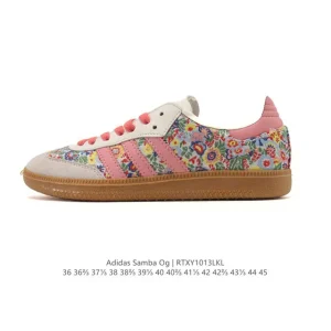Adidas Originals Samba OG Shoes Classic Sneakers with Floral Embroidery
