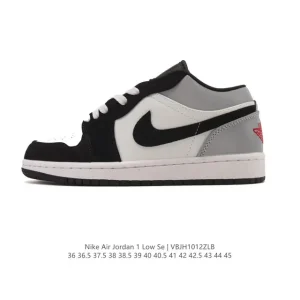Jordan Air 1 Low Retro Classic Leather Sneakers with Air Cushion