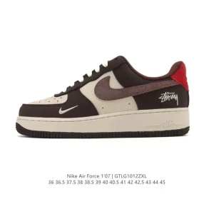 Nike Air Force 1 '07 Low White Leather Sneakers with Air Cushioning