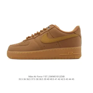 Nike Air Force 1 '07 Low White Leather Sneakers with Air Cushioning
