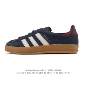 Adidas Originals Gazelle Indoor Retro Leather Sneakers with Gum Sole