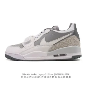Jordan Legacy 312 Low Men's Basketball Shoes Black White Leather