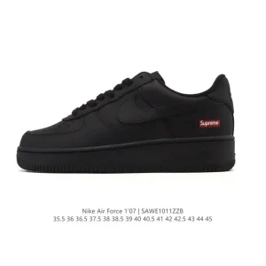 Nike Air Force 1 '07 Low White Leather Casual Sneakers with Air Cushion