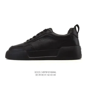 ECCO Men's Leather Casual Sneakers Breathable Lightweight Outdoor Shoes