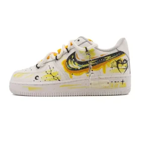 Nike Air Force 1 Low 2025 White Leather Low Top Sneakers with Thick Sole