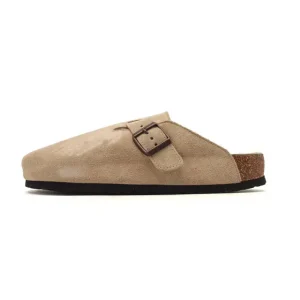 Birkenstock Boston Suede Shearling Shearling Lined Leather Sandal