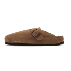 Birkenstock Boston Suede Shearling Soft Cork Sandal