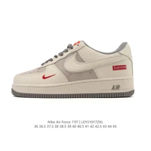 Nike Air Force 1 '07 Low White Leather Sneakers with Air Cushioning