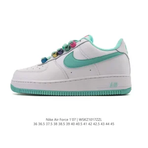 Nike Air Force 1 '07 Low White Leather Sneakers with Air Cushioning