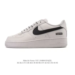 Nike Air Force 1 '07 Low White Leather Sneakers with Air Cushioning