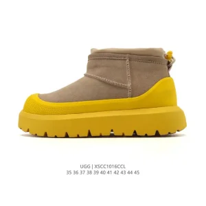 Retro High-Top Platform Boots with Shearling Lining for Men and Women