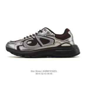 Dior Men's Low-Top Retro Runner Sneakers with Thick Sole