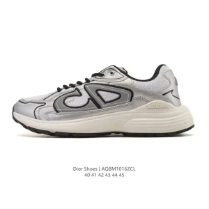 Dior Men's Low-Top Retro Sneakers with Thick Sole