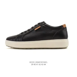 ECCO Men's Leather Platform Sneakers - Comfortable Casual Shoes