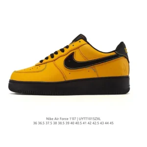 Nike Air Force 1 '07 Low White Leather Sneakers with Cushioning