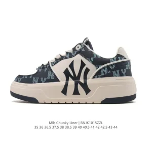 MLB Chunky Liner Basic Leather Retro Street Sneakers for Men and Women