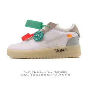 Off-White x Nike Air Force 1 MCA Low Top Sneaker with Cleaning Brush