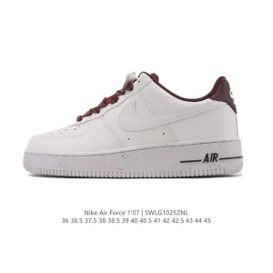 Nike Air Force 1 07 Low HV4403 White Leather Sneakers with Air Cushion