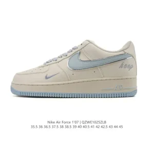 Nike Air Force 1 '07 Low White Leather Sneakers with Air Cushioning