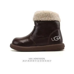 UGG Kids Retro High-Top Boots with Wool Lining and Thick Sole