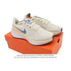 Nike Air Zoom Structure 25 Lightweight Running Shoes White Grey