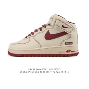 Nike Air Force 1 Mid By You Custom Leather with Air Sole Magic Strap
