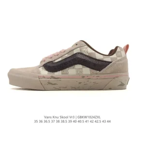 Vans Knu Skool VR3 LX Chunky Leather Canvas Retro Skate Shoes
