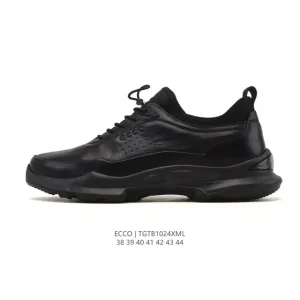 ECCO Men's Casual Sneakers White Leather Comfortable Shoes