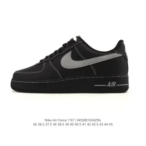 Nike Air Force 1 07 Low White Leather Sneakers with Air Cushioning