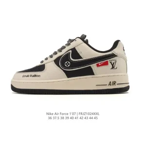 Nike Air Force 1 Low 07 White Leather Casual Sneakers with Air Cushion