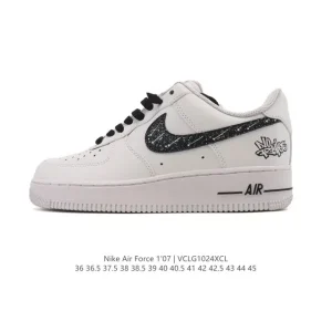 Nike Air Force 1 07 Low White Leather Sneakers with Air Cushion