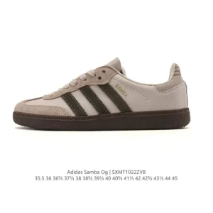 Adidas Samba OG Classic Leather Sneakers White Gum Sole T-toe