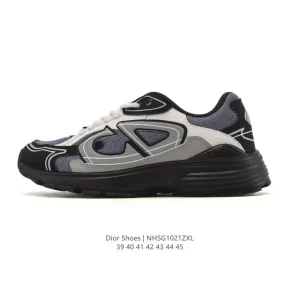 Dior Men's Low-Top Retro Running Shoes - Chunky Sole Lace-Up Sneakers