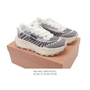 Miu Miu Tyre Sneaker Platform White Washable Fabric Women's Shoes