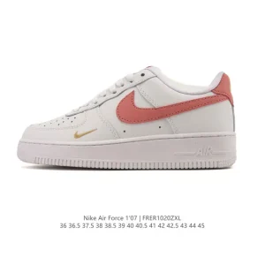 Nike Air Force 1 '07 Low White Leather Sneakers with Air Cushioning