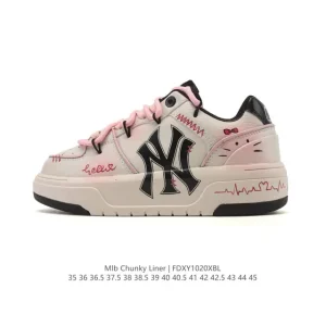 MLB Chunky Liner Basic Unisex Street Style Leather Sneakers