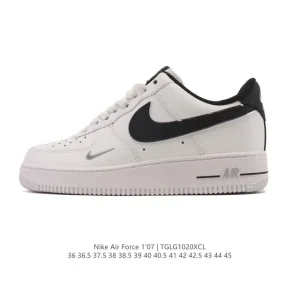 Nike Air Force 1 07 Low White Leather Sneakers with Air Cushion