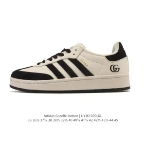 Adidas Originals Gazelle Indoor Retro Leather Sneakers with Gum Sole