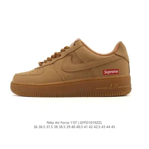 Nike Air Force 1 07 Low White Leather Sneakers with Air Cushioning