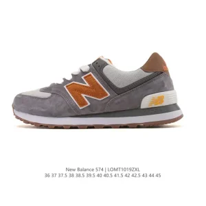 New Balance 574 Retro Pigskin Leather and Fabric Sneakers