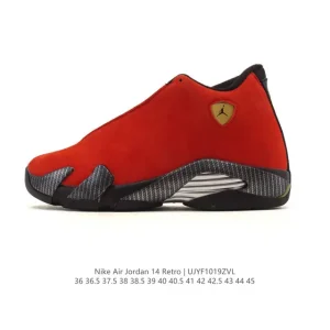 Air Jordan 14 Retro Red Suede Ferrari Inspired Men's Basketball Shoes