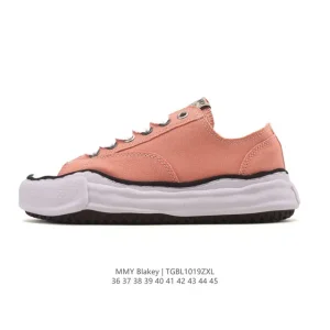 Mmy Maison Mihara Yasuhiro Blakey Canvas Low Top Sneakers with Dissolved Sole