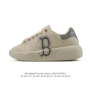 MLB Chunky Liner Mid Retro Street Style Leather Sneakers