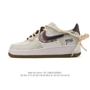 Nike Air Force 1 Low White Leather Casual Sneakers 2024