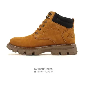 Cat Men's Classic Leather Martin Boots for Outdoor Hiking