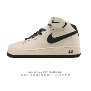 Nike Air Force 1 Mid Magic Strap Thick Sole Honeycomb Air Cushion Sneakers
