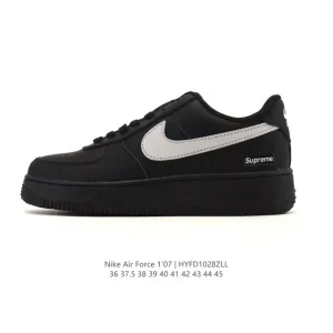 Nike Air Force 1 '07 Low White Leather Sneakers with Air Cushion
