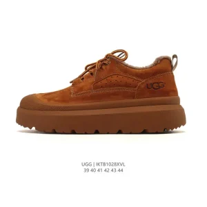 Men's Retro Ugg Low-Top Boots with Wool Lining and Thick Sole